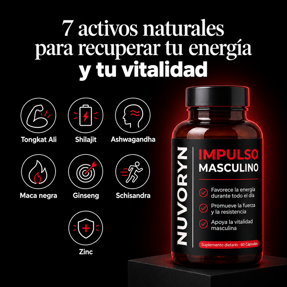 Nuvoryn® Impulso Masculino – Recuperá tu energía y tu vitalidad.